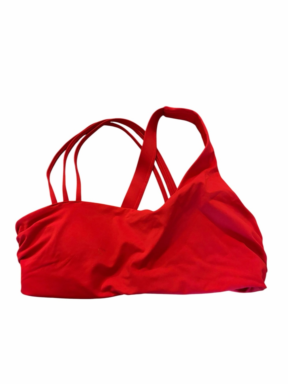 ATHLETA Red Triple Asymmetrical Strap Bikink Top - Picture 1 of 4